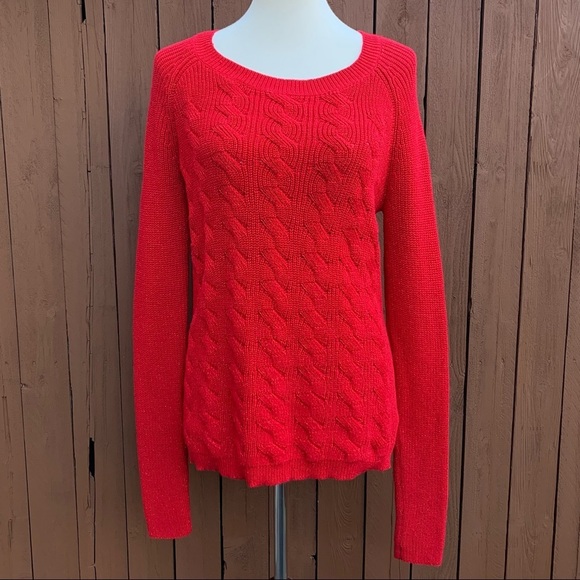 Liz Claiborne | NWT Size Medium Cabernet Red Sparkle Sweater - Picture 8 of 11